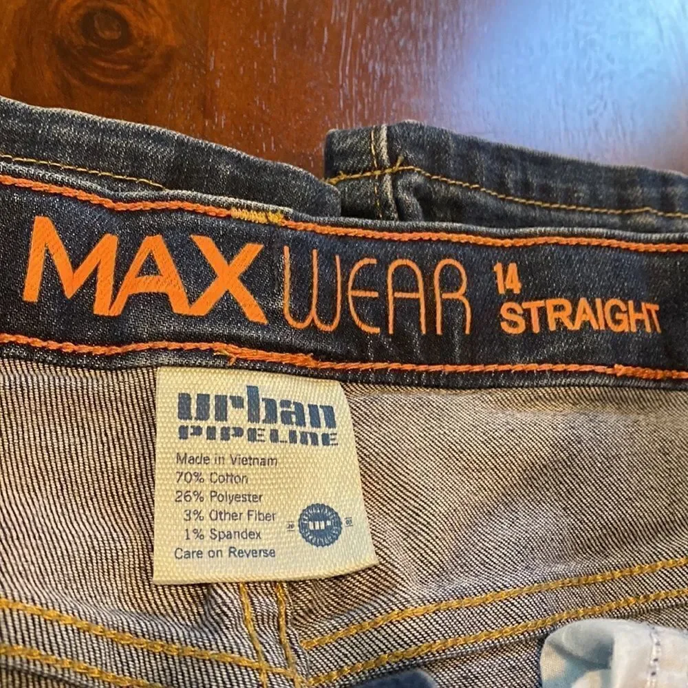 Urban Pipeline Max Wear Denim Straight Leg Jeans Straight Size Boys 14